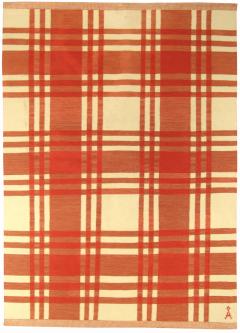 One of a kind Mid 20th century Swedish Red Handmade Wool Rug - 2441791