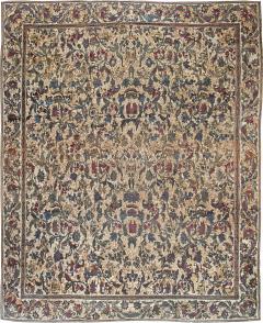 One of a kind Oversized Antique Indian Bold Botanic Handmade Wool Carpet - 2461504