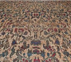 One of a kind Oversized Antique Indian Bold Botanic Handmade Wool Carpet - 2461506