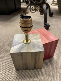 One of a kind straw marquetry table lamp - 3939218