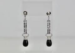 Onyx Diamond Long Earrings 18K - 3451331