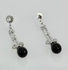 Onyx Diamond Long Earrings 18K - 3451471