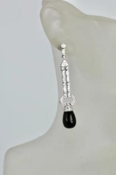 Onyx Diamond Long Earrings 18K - 3451525