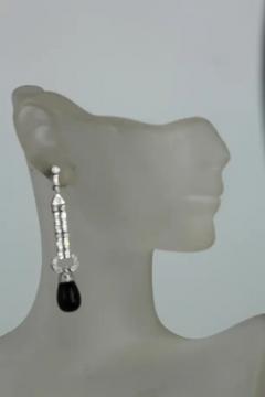 Onyx Diamond Long Earrings 18K - 3451528