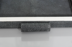 Onyx Shagreen and White Cow Bone Tray - 4278233