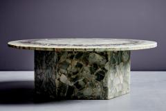 Onyx Table with Floral Stone Mosaic - 4391382