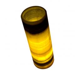 Onyx and Marble Industries 17 Cylindrical Horizontal bands Onyx Ambiant Lamp New Mexico  - 1136365