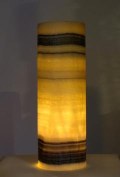 Onyx and Marble Industries 17 Cylindrical Horizontal bands Onyx Ambiant Lamp New Mexico  - 1136366