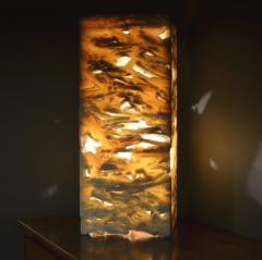 Onyx and Marble Industries Square based White See through Onyx Ambient Lamp Mexico 23 H x 10D x 10 W - 1136368