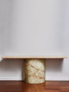 Onyx and travertine stone console - 3460512