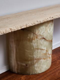 Onyx and travertine stone console - 3460515