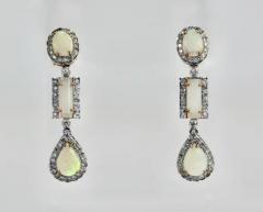 Opal Diamond 18K Drop Earrings - 3458909