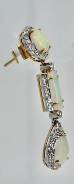 Opal Diamond 18K Drop Earrings - 3458919