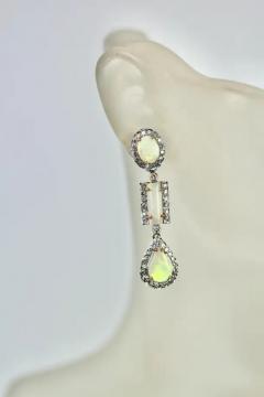 Opal Diamond 18K Drop Earrings - 3458980