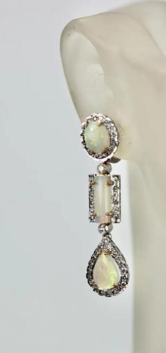 Opal Diamond 18K Drop Earrings - 3458990