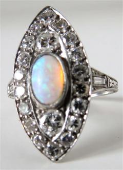 Opal and Diamond Art Deco Ring Circa 1930s - 82984