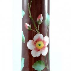 Opaline Cased Hand Painted Art Glass Vase - 143632