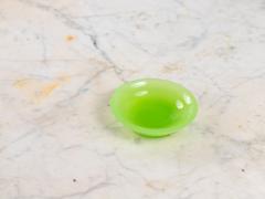 Opaline Lime Green Glass Vase and Dish France 1920s - 4153163
