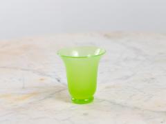 Opaline Lime Green Glass Vase and Dish France 1920s - 4153164