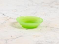 Opaline Lime Green Glass Vase and Dish France 1920s - 4153165