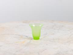 Opaline Lime Green Glass Vase and Dish France 1920s - 4153175