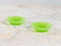 Opaline Lime Green Glass Vase and Dish France 1920s - 4153183