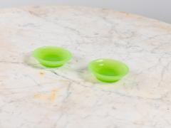 Opaline Lime Green Glass Vase and Dish France 1920s - 4153185