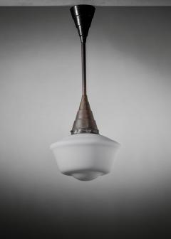 Opaline glass and metal pendant - 4203449