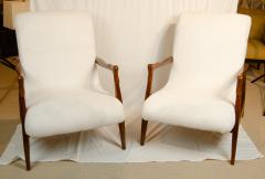 Open Frame Mahogany Lounge Chairs - 3664729