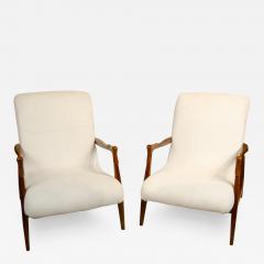 Open Frame Mahogany Lounge Chairs - 3667444