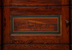 Open shelved breakfront bookcase with Egyptian decoration  - 2808720