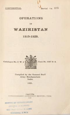 Operations in Waziristan 1919 1920  - 3905069