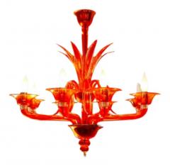 Orange Chandelier by Barovier Toso - 4293292