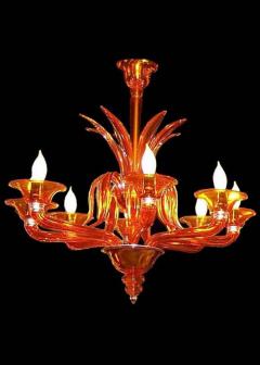 Orange Chandelier by Barovier Toso - 4293293
