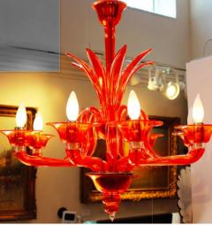 Orange Chandelier by Barovier Toso - 4293295