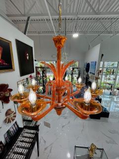 Orange Chandelier by Barovier Toso - 4293300