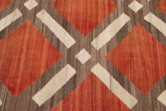 Orange Modern Flat Weave Kilim Handmade Wool Rug - 1780694