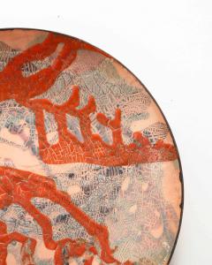 Orange and Black Enameled Copper Plate United States c 1960 - 4609492