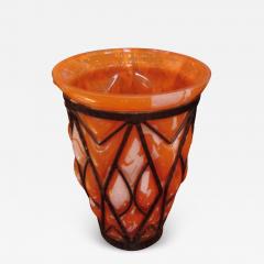 Orange and White Lorraine Vase - 1373795