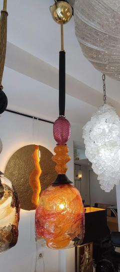 Orange and pink Murano glass pendant - 2817765