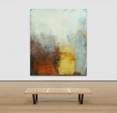 Orazio De Gennaro Sannio Blue Yellow and Red Landscape Oil Painting on Canvas - 3819113