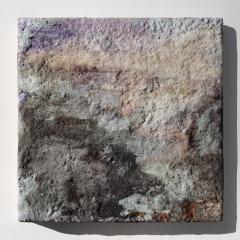 Orazio De Gennaro Terra Bruciata Alba II Small Abstract Purple and Grey Painting - 3819025