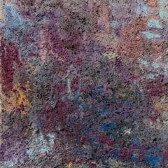 Orazio De Gennaro Untitled V Abstract Painting with Thick Blue Purple and Red Impasto Colors - 3824462