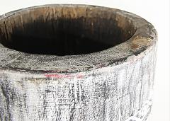 Organic Coastal Carved Palm Tree Trunk Pedestal Planter - 4507369