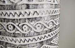 Organic Coastal Carved Palm Tree Trunk Pedestal Planter - 4507374