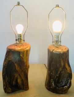 Organic Modern Design Maple Wood Table Lamps a Pair - 2867319