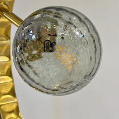 Organic Modern Italian Monumental Brass Smoked Murano Glass Round Table Lamp - 3606145