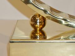 Organic Modern Italian Monumental Brass Smoked Murano Glass Round Table Lamp - 3606150