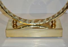 Organic Modern Italian Monumental Brass Smoked Murano Glass Round Table Lamp - 3606155