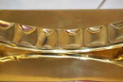 Organic Modern Italian Monumental Brass Smoked Murano Glass Round Table Lamp - 3606156